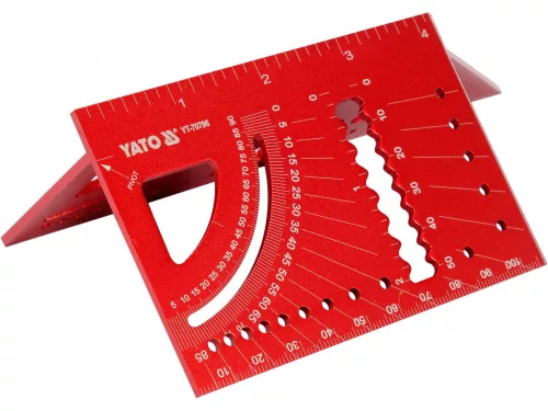 YATO Asztalos derékszög 3D kialakítással, 100 / 150 mm, 45° / 90°, Ø3–10 mm (YT-70796)