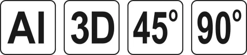 YATO Ácsderékszög 3D kivitelben, eloxált alumíniumból, 150 mm, 45° / 90° (YT-70797)