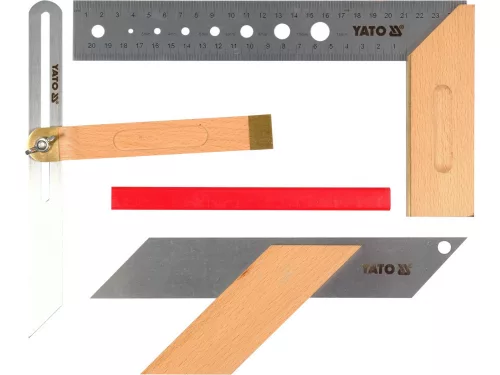 YATO Asztalos derékszög készlet 45° / 90° / 135°, 235–250 mm, 4 részes (YT-70823)