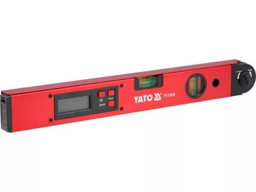 YATO Szögmérő digitális kijelzővel és vízmértékkel, 0–225°, 400 mm (YT-71010)