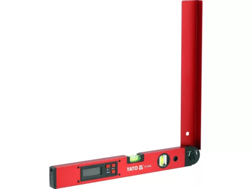YATO Szögmérő digitális kijelzővel és vízmértékkel, 0–225°, 400 mm (YT-71010)