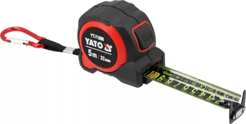 YATO Mérőszalag AUTOLOCK mechanikával, 5 m × 32 mm, 4 m-es merev kihúzással (YT-71090)