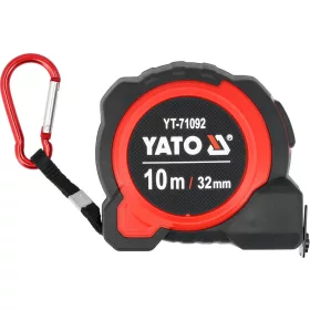   YATO Mérőszalag AUTOLOCK mechanikával, 10 m × 32 mm, 4 m-es merev kihúzással, mágneses kampóval (YT-71092)