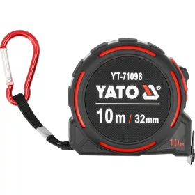   YATO Mérőszalag oldalsó rögzítéssel, 10 m × 32 mm, 4 m-es merev kihúzással, mágneses kampóval (YT-71096)