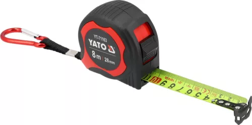YATO Mérőszalag 8 m × 28 mm, nejlonbevonatú acélszalaggal, II. pontossági osztály (YT-71163)
