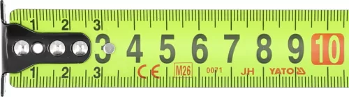 YATO Mérőszalag 8 m × 28 mm, nejlonbevonatú acélszalaggal, II. pontossági osztály (YT-71163)