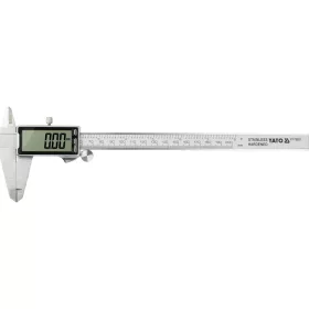   YATO Digitális tolómérő 0–200 mm, 0,01 mm, DIN 862, 2,4”-os kijelzővel (YT-72021)
