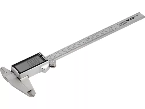 YATO Digitális tolómérő 0–200 mm, 0,01 mm, DIN 862, 2,4”-os kijelzővel (YT-72021)