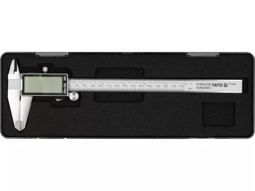 YATO Digitális tolómérő 0–200 mm, 0,01 mm, DIN 862, 2,4”-os kijelzővel (YT-72021)