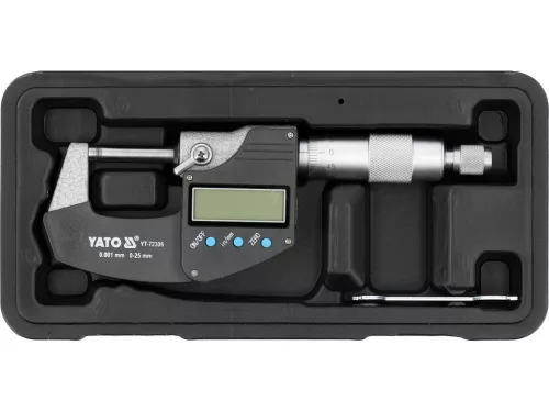 YATO DIGITÁLIS KÜLSŐ MIKROMÉTER, 0-25 MM (YT-72306)