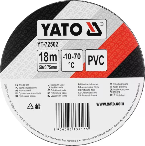 YATO Csúszásgátló szalag fekete, öntapadó, 50 mm × 18 m (YT-72502)