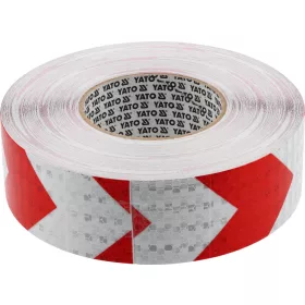   YATO Fényvisszaverő ragasztószalag piros-fehér, 49 mm × 45,7 m (YT-72510)