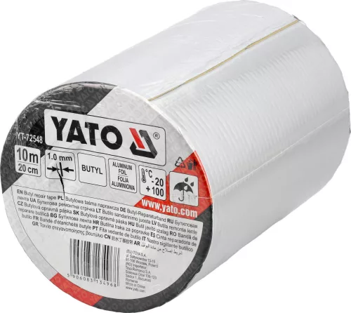 YATO Butil szalag alumínium fedőréteggel, öntapadó, 200 mm × 10 méter, 1 mm vastag (YT-72548)