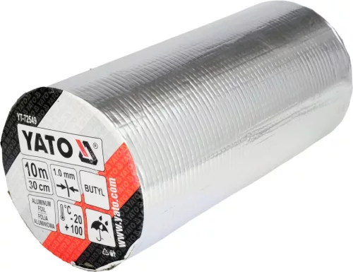 YATO Butil szalag alumínium fedőréteggel, öntapadó, 300 mm × 10 méter, 1 mm vastag (YT-72549)