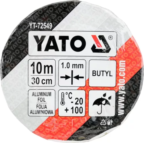 YATO Butil szalag alumínium fedőréteggel, öntapadó, 300 mm × 10 méter, 1 mm vastag (YT-72549)