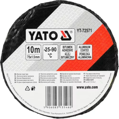 YATO Bitumenes javítószalag öntapadó, alumínium bevonattal, 75 mm × 10 m (YT-72571)