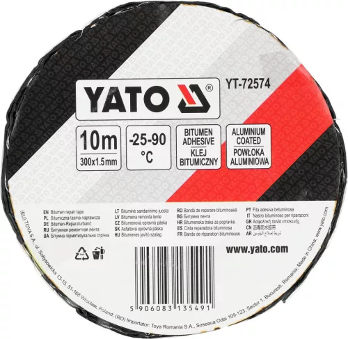 YATO Bitumenes javítószalag öntapadó, alumínium bevonattal, 300 mm × 10 m (YT-72574)