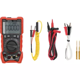   YATO Digitális multiméter True RMS AC/DC, 1000 V, 20 A, NCV, 25 000 kijelzési érték (YT-730895)