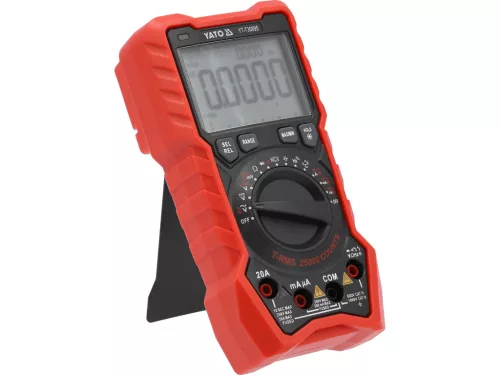 YATO Digitális multiméter True RMS AC/DC, 1000 V, 20 A, NCV, 25 000 kijelzési érték (YT-730895)