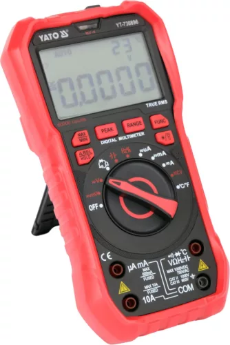 YATO Digitális multiméter True RMS, 60 000 count, 1000 V DC / 750 V AC, NCV és hőmérsékletméréssel (YT-730896)