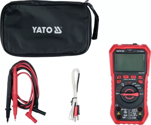 YATO Digitális multiméter True RMS, 60 000 count, 1000 V DC / 750 V AC, NCV és hőmérsékletméréssel (YT-730896)