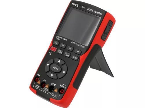 YATO Digitális oszcilloszkóp és True RMS multiméter jelgenerátorral, 2 csatornás, 50 MHz, 280 MSa/s (YT-730944)