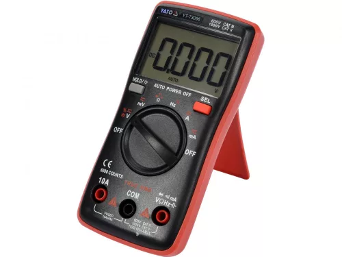 YATO Digitális multiméter True RMS, 1000 V, 10 A, automata méréshatár, 6000 kijelzési érték (YT-73096)