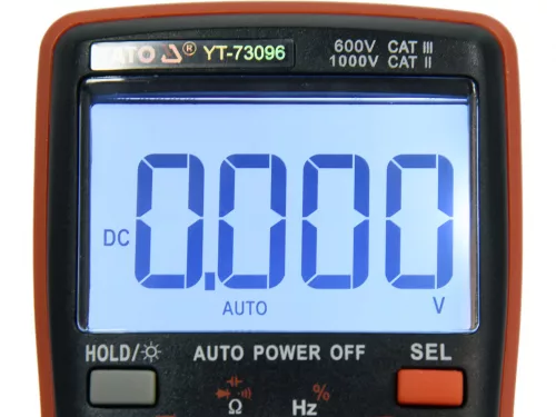 YATO Digitális multiméter True RMS, 1000 V, 10 A, automata méréshatár, 6000 kijelzési érték (YT-73096)