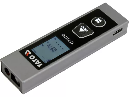YATO Kompakt ( kicsi méret ) lézeres távolságmérő 30 m, USB-C töltés (YT-731240)