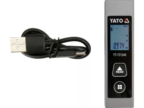 YATO Kompakt ( kicsi méret ) lézeres távolságmérő 30 m, USB-C töltés (YT-731240)