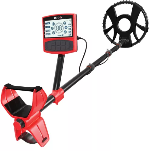 YATO Fémkereső talajhoz, 25 cm-es keresőszondával, max. 22 cm érzékelési mélységgel, PINPOINT funkcióval (YT-73171)