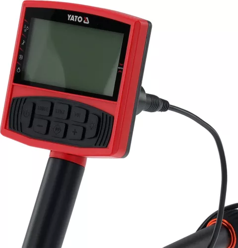 YATO Fémkereső talajhoz, 25 cm-es keresőszondával, max. 22 cm érzékelési mélységgel, PINPOINT funkcióval (YT-73171)