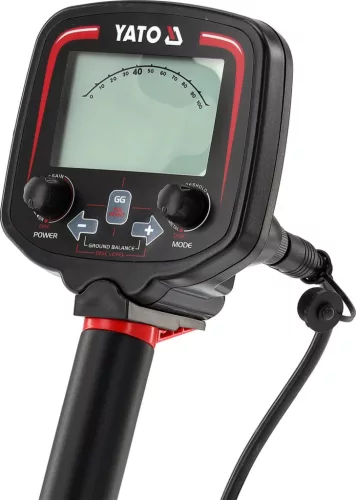 YATO Fémkereső 28 cm-es keresőtekerccsel, max. 25 cm érzékelési mélységgel, LCD kijelzővel (YT-73172)