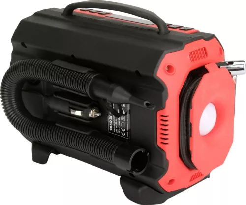 YATO Autókompresszor 4 az 1-ben, 12 V / 230 V, 150 PSI, digitális nyomásbeállítással (YT-73451)
