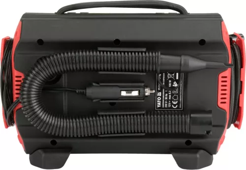 YATO Autókompresszor 4 az 1-ben, 12 V / 230 V, 150 PSI, digitális nyomásbeállítással (YT-73451)