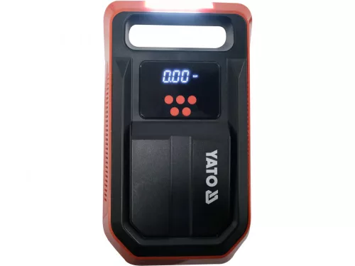 YATO Autós kompresszor 12 V, 120 W, 25 l/perc, 10 bar, LCD nyomáskijelzővel és LED lámpával (YT-73470)