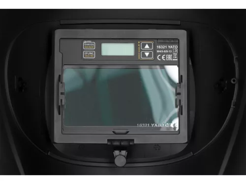 YATO Automata hegesztőpajzs digitális True Color, DIN 5–8 / 9–13, 100 × 53 mm, 4 érzékelő, MMA / MIG / MAG / TIG (YT-73936)