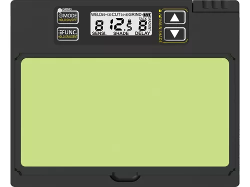 YATO Automata hegesztőpajzs digitális True Color, DIN 5–8 / 9–13, 100 × 53 mm, 4 érzékelő, MMA / MIG / MAG / TIG (YT-73936)