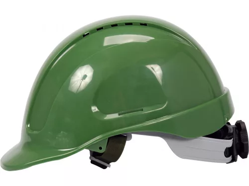 YATO Munkavédelmi védősisak zöld, ABS, 53–64 cm, racsnis állítással, EN 397 (YT-73975)