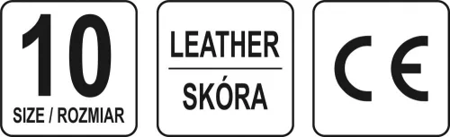 YATO Bőr munkavédelmi kesztyű 10-es méret, sárga marhabőr szerelőkesztyű (YT-74650)