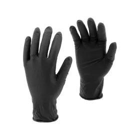   YATO Nitril védőkesztyű gyémánt textúrával, fekete, 2XL-es méret (11), 50 db/csomag (YT-74744)