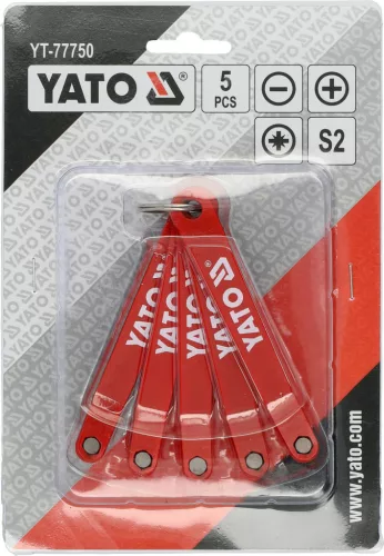YATO Extra lapos csavarozó bitkészlet szűk helyekhez, 2,7 mm profil, PH/PZ/SL, S2 (YT-77750)