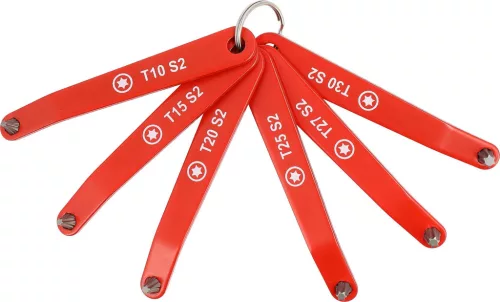 YATO Extra lapos Torx bitkészlet szűk helyekhez, 2,7 mm profil, 6 részes, T10–T30 (YT-77751)