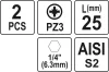 YATO Bitek 25mm 1/4 PZ3 2 db (YT-77882)