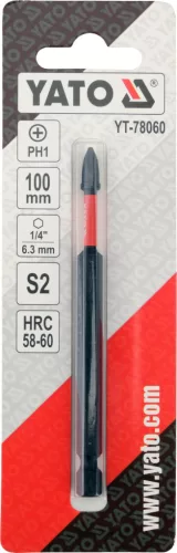 YATO Ütvecsavarozó bit, 1/4", PH1, 100 mm, 1 db (YT-78060)