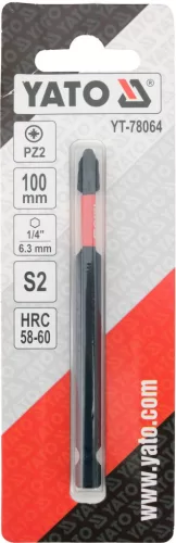 YATO Ütvecsavarozó bit, 1/4", PZ2, 100 mm, 1 db (YT-78064)