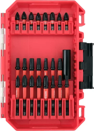 YATO Ütvecsavarozó bitkészlet 1/4”, 24 részes, PH / PZ / TORX / SQ, S2 acél, 25–50 mm (YT-78075)