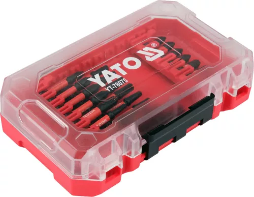 YATO Ütvecsavarozó bitkészlet 1/4”, 24 részes, PH / PZ / TORX / SQ, S2 acél, 25–50 mm (YT-78075)