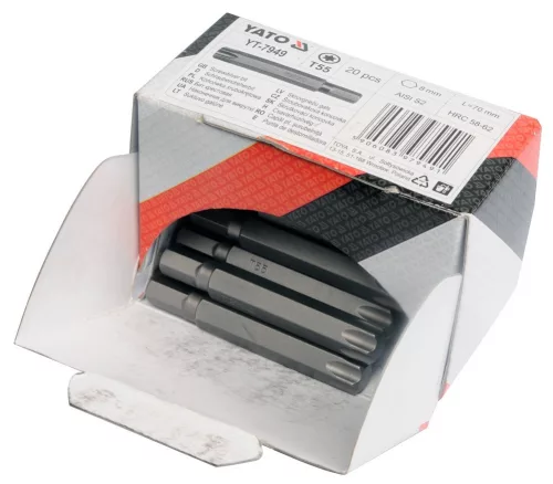 YATO Bit készlet 8X70mm, torx T10 biztonsági 20B (YT-7951)