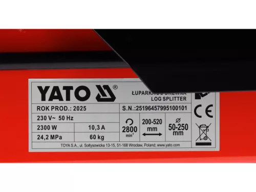 YATO Elektromos rönkhasító fekvő 7 tonnás  (YT-79951)